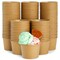 100 Pack Paper Ice Cream Cups, Disposable Dessert Bowls for Sundae Bar, Frozen Yogurt, Brown (8 oz)
